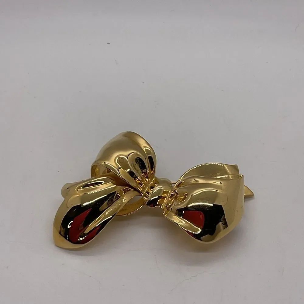 Monet Gold Toned Bow Brooch